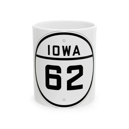 Iowa 62 1926 (Iowa) (Road Sign) White Coffee Mug 11oz - Go Mug Yourself