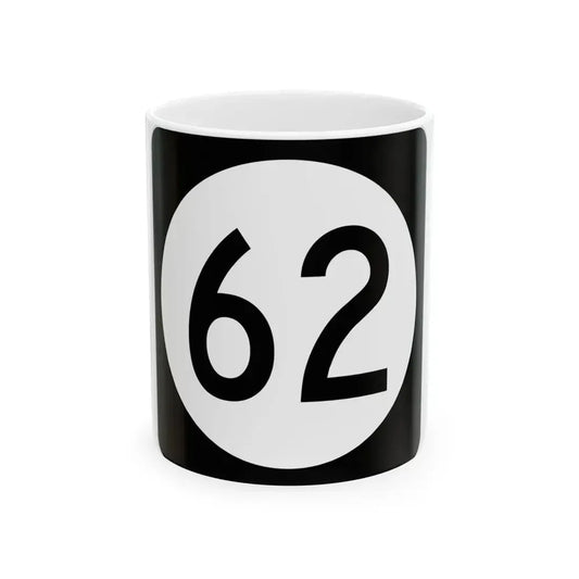 Iowa 62 (Iowa) (Road Sign) White Coffee Mug 11oz - Go Mug Yourself
