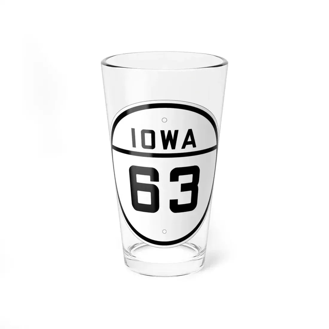 Iowa 63 1926 (Iowa) (Road Sign) Pint Glass 16oz 16oz - Go Mug Yourself