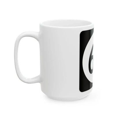 Iowa 63 (Iowa) (Road Sign) White Coffee Mug - Go Mug Yourself