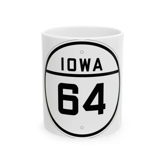 Iowa 64 1926 (Iowa) (Road Sign) White Coffee Mug 11oz - Go Mug Yourself