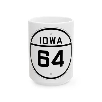 Iowa 64 1926 (Iowa) (Road Sign) White Coffee Mug 15oz - Go Mug Yourself