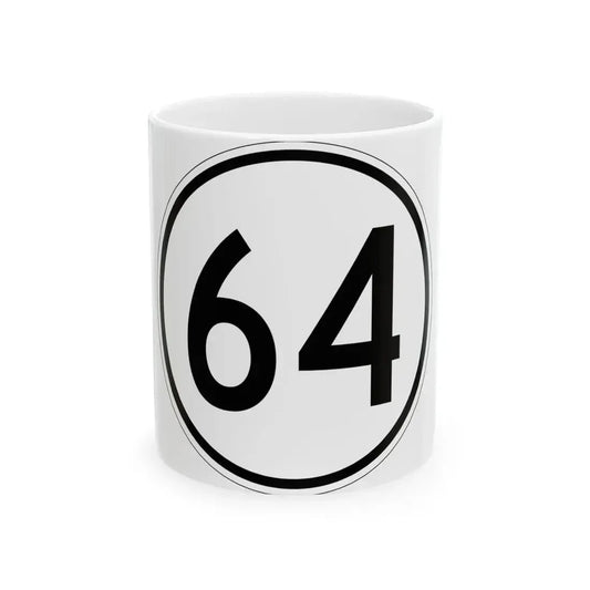 Iowa 64 1950 (Iowa) (Road Sign) White Coffee Mug 11oz - Go Mug Yourself