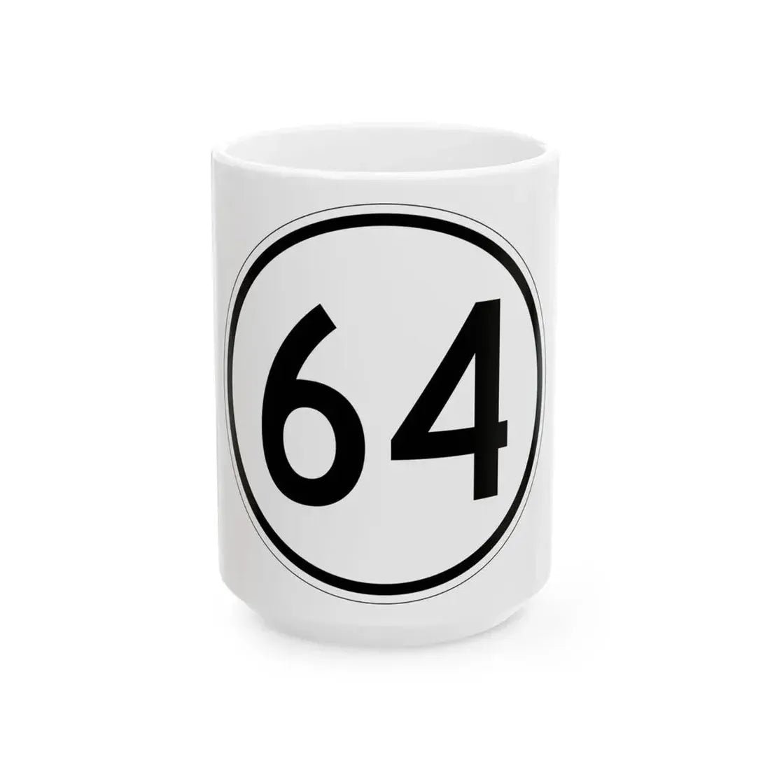 Iowa 64 1950 (Iowa) (Road Sign) White Coffee Mug 15oz - Go Mug Yourself