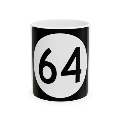 Iowa 64 (Iowa) (Road Sign) White Coffee Mug 11oz - Go Mug Yourself