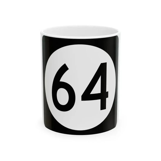 Iowa 64 (Iowa) (Road Sign) White Coffee Mug 11oz - Go Mug Yourself