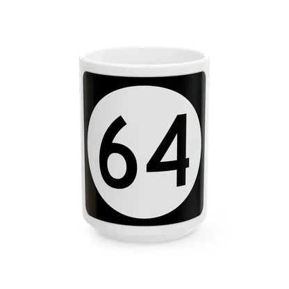 Iowa 64 (Iowa) (Road Sign) White Coffee Mug 15oz - Go Mug Yourself