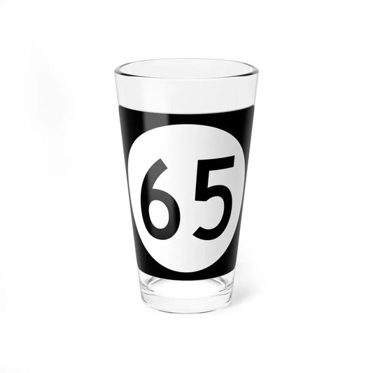Iowa 65 (Iowa) (Road Sign) Pint Glss 16oz 16oz - Go Mug Yourself
