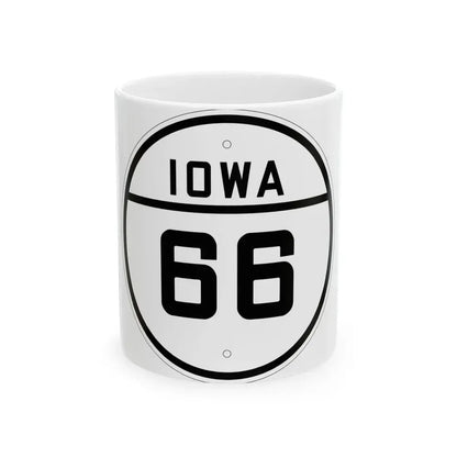 Iowa 66 1926 (Iowa) (Road Sign) White Coffee Mug 11oz - Go Mug Yourself