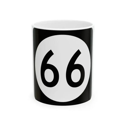 Iowa 66 (Iowa) (Road Sign) White Coffee Mug 11oz - Go Mug Yourself
