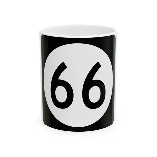 Iowa 66 (Iowa) (Road Sign) White Coffee Mug 11oz - Go Mug Yourself