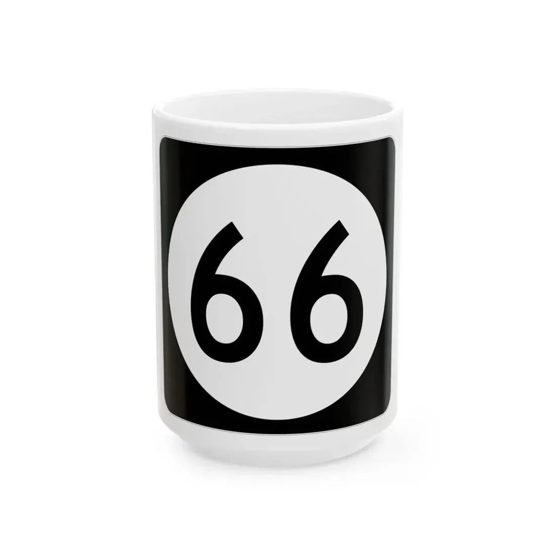Iowa 66 (Iowa) (Road Sign) White Coffee Mug 15oz - Go Mug Yourself