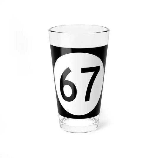 Iowa 67 (Iowa) (Road Sign) Pint Glss 16oz 16oz - Go Mug Yourself