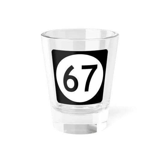 Iowa 67 (Iowa) (Road Sign) Shot Glass 1.5oz 1.5oz - Go Mug Yourself
