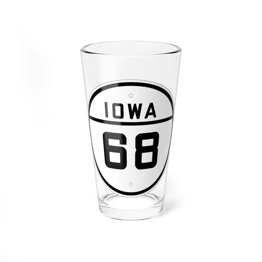 Iowa 68 1926 (Iowa) (Road Sign) Pint Glss 16oz 16oz - Go Mug Yourself