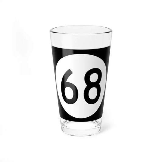 Iowa 68 (Iowa) (Road Sign) Pint Glss 16oz 16oz - Go Mug Yourself