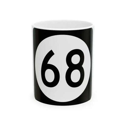 Iowa 68 (Iowa) (Road Sign) White Coffee Mug 11oz - Go Mug Yourself