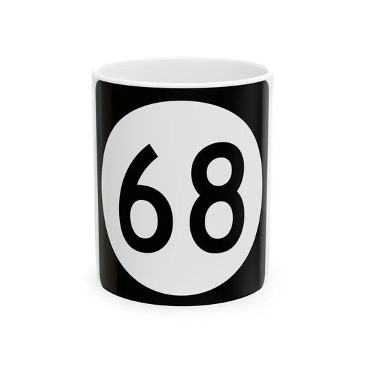 Iowa 68 (Iowa) (Road Sign) White Coffee Mug 11oz - Go Mug Yourself