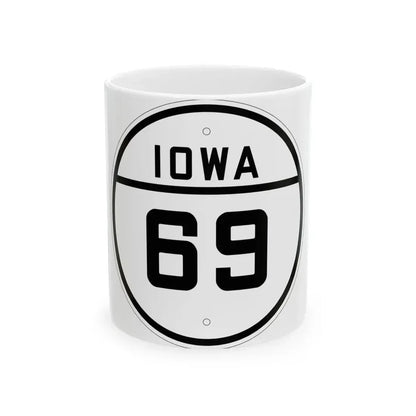 Iowa 69 1926 (Iowa) (Road Sign) White Coffee Mug 11oz - Go Mug Yourself