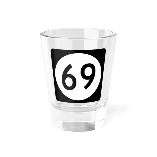 Iowa 69 (Iowa) (Road Sign) Shot Glass 1.5oz 1.5oz - Go Mug Yourself