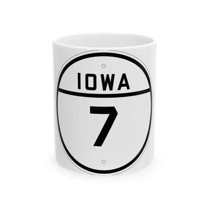 Iowa 7 1926 (Iowa) (Road Sign) White Coffee Mug 11oz - Go Mug Yourself