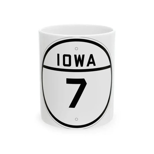 Iowa 7 1926 (Iowa) (Road Sign) White Coffee Mug 11oz - Go Mug Yourself