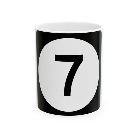 Iowa 7 (Iowa) (Road Sign) White Coffee Mug 11oz - Go Mug Yourself