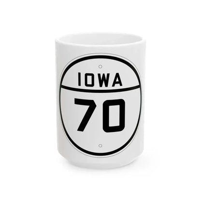 Iowa 70 1926 (Iowa) (Road Sign) White Coffee Mug 15oz - Go Mug Yourself