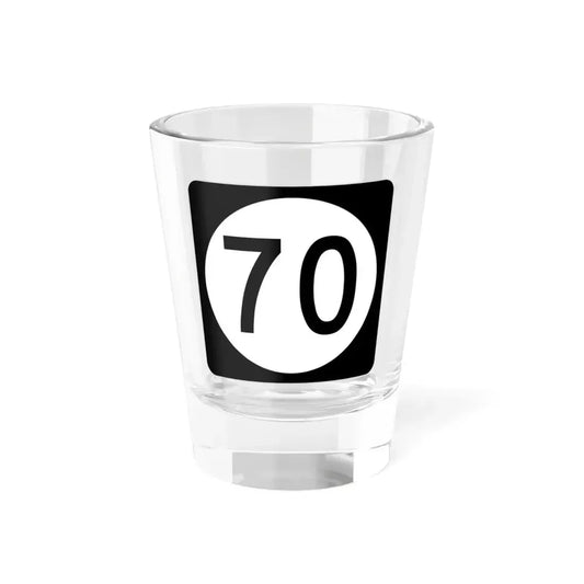 Iowa 70 (Iowa) (Road Sign) Shot Glass 1.5oz 1.5oz - Go Mug Yourself
