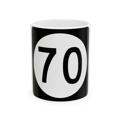 Iowa 70 (Iowa) (Road Sign) White Coffee Mug 11oz - Go Mug Yourself