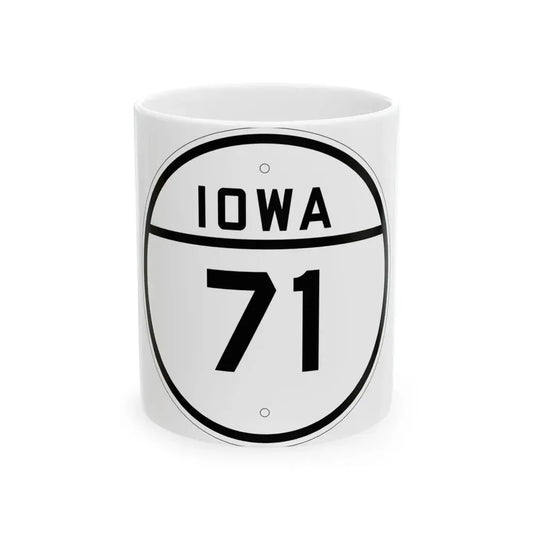 Iowa 71 1926 (Iowa) (Road Sign) White Coffee Mug 11oz - Go Mug Yourself