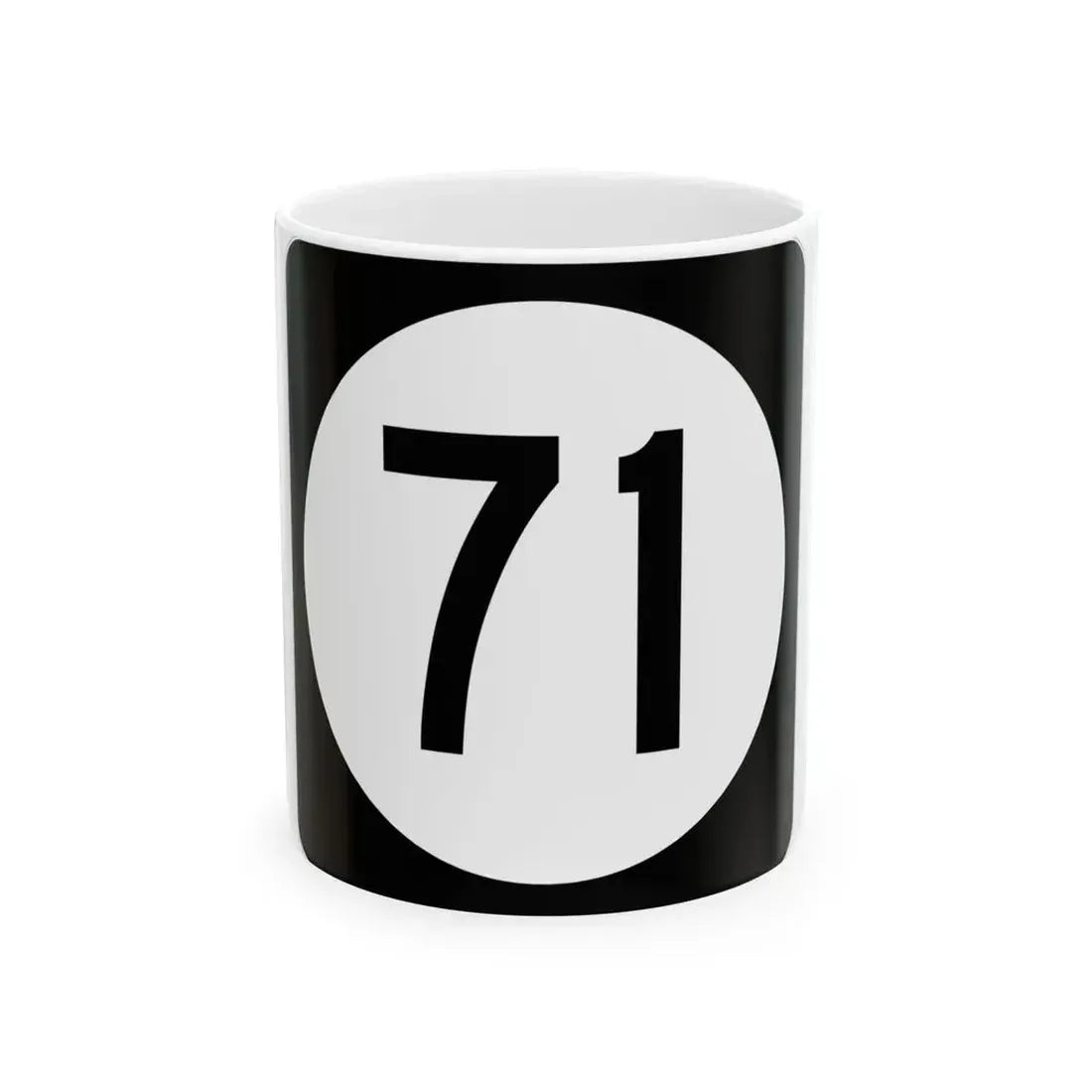 Iowa 71 (Iowa) (Road Sign) White Coffee Mug 11oz - Go Mug Yourself
