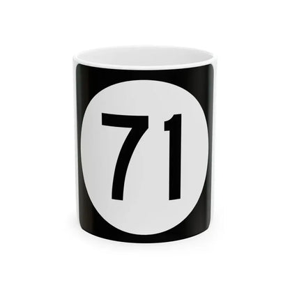 Iowa 71 (Iowa) (Road Sign) White Coffee Mug 11oz - Go Mug Yourself