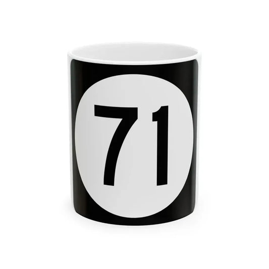 Iowa 71 (Iowa) (Road Sign) White Coffee Mug 11oz - Go Mug Yourself