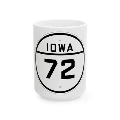 Iowa 72 1926 (Iowa) (Road Sign) White Coffee Mug 15oz - Go Mug Yourself