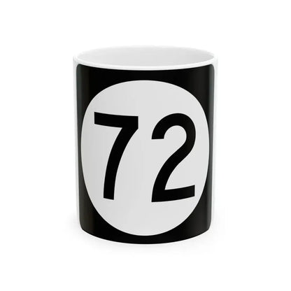 Iowa 72 (Iowa) (Road Sign) White Coffee Mug 11oz - Go Mug Yourself