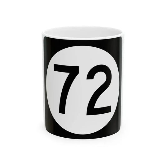 Iowa 72 (Iowa) (Road Sign) White Coffee Mug 11oz - Go Mug Yourself