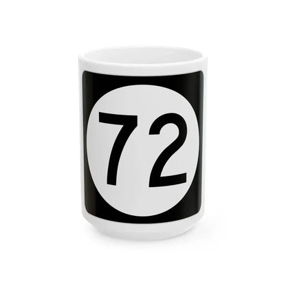 Iowa 72 (Iowa) (Road Sign) White Coffee Mug 15oz - Go Mug Yourself