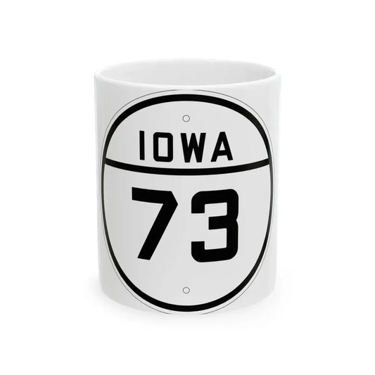 Iowa 73 1926 (Iowa) (Road Sign) White Coffee Mug 11oz - Go Mug Yourself