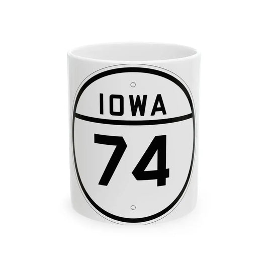 Iowa 74 1926 (Iowa) (Road Sign) White Coffee Mug 11oz - Go Mug Yourself