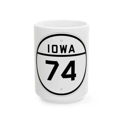 Iowa 74 1926 (Iowa) (Road Sign) White Coffee Mug 15oz - Go Mug Yourself