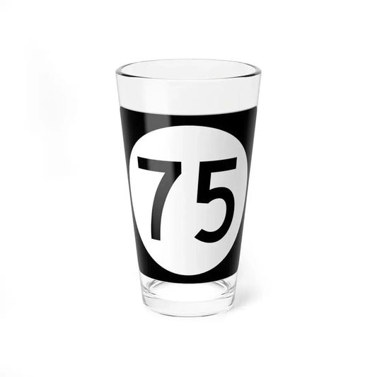 Iowa 75 (Iowa) (Road Sign) Pint Glss 16oz 16oz - Go Mug Yourself