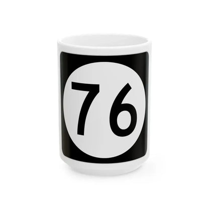Iowa 76 (Iowa) (Road Sign) White Coffee Mug 15oz - Go Mug Yourself
