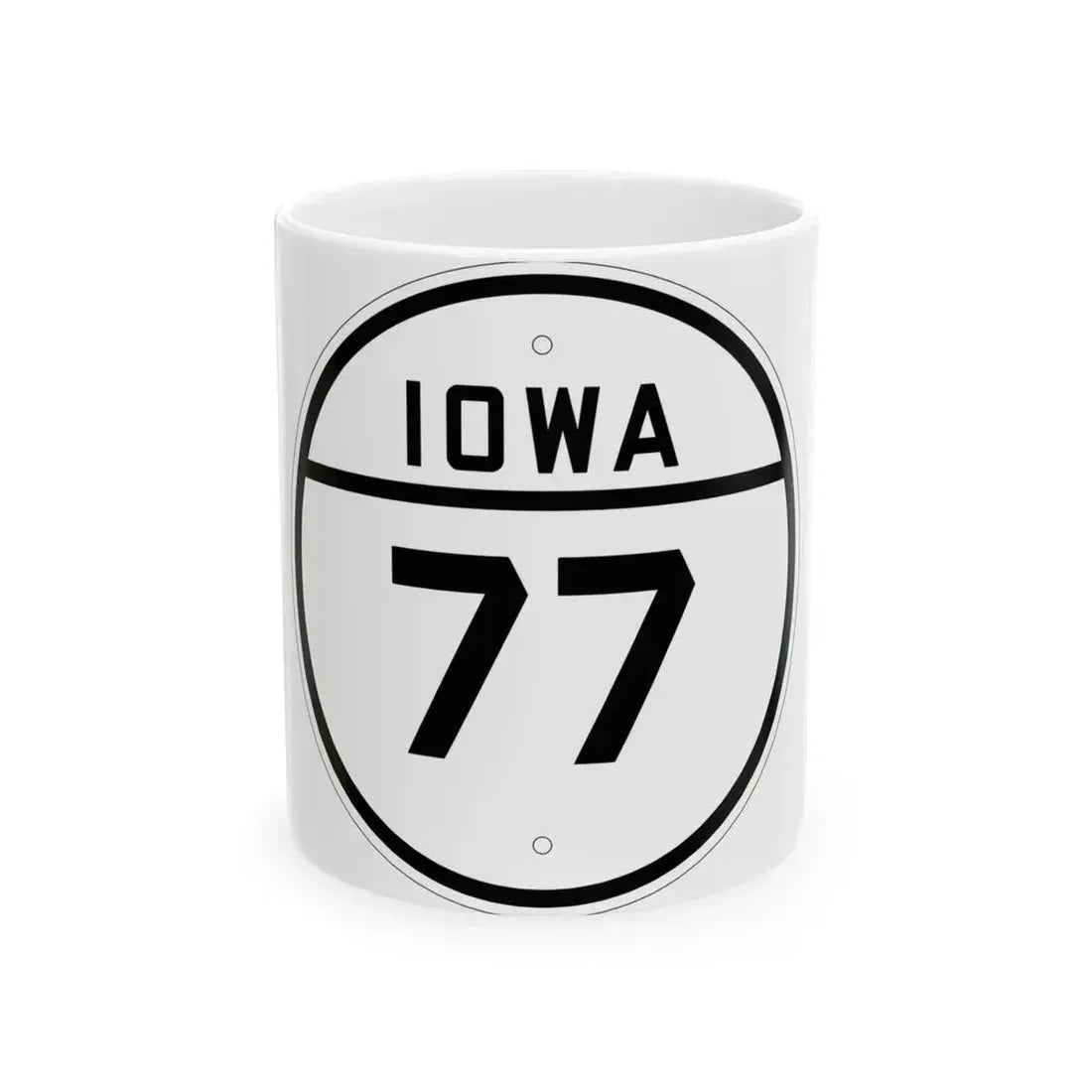 Iowa 77 1926 (Iowa) (Road Sign) White Coffee Mug 11oz - Go Mug Yourself