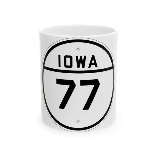 Iowa 77 1926 (Iowa) (Road Sign) White Coffee Mug 11oz - Go Mug Yourself
