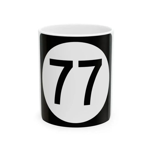 Iowa 77 (Iowa) (Road Sign) White Coffee Mug 11oz - Go Mug Yourself