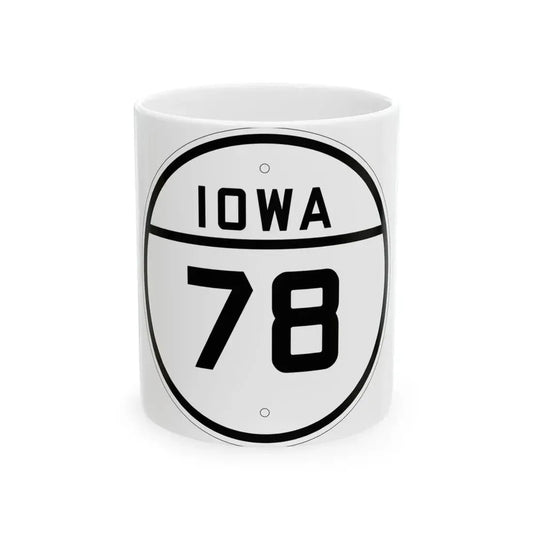 Iowa 78 1926 (Iowa) (Road Sign) White Coffee Mug 11oz - Go Mug Yourself