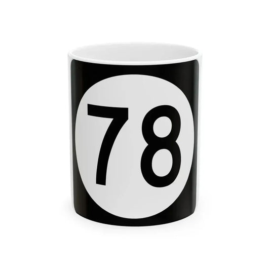 Iowa 78 (Iowa) (Road Sign) White Coffee Mug 11oz - Go Mug Yourself