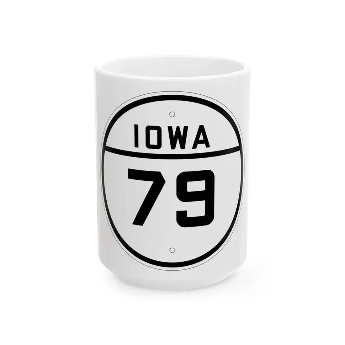Iowa 79 1926 (Iowa) (Road Sign) White Coffee Mug 15oz - Go Mug Yourself