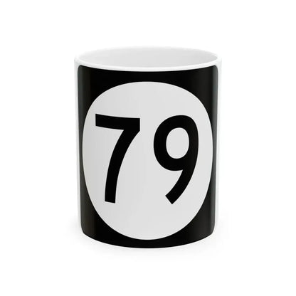 Iowa 79 (Iowa) (Road Sign) White Coffee Mug 11oz - Go Mug Yourself